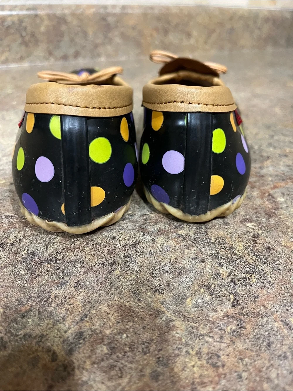 Chooka Big Dot Duck Skimmer Multi Women’s 7 Waterproof Polka Dot Ballet Flats